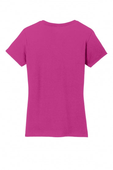 Women's T-Shirts - Gildan Ladies Heavy Cotton 100% Cotton V-Neck T-Shirt. 5V00L