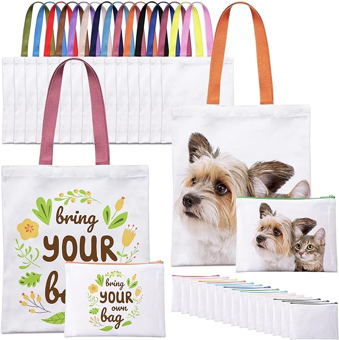 Bags - canvas tote bags varies color handles